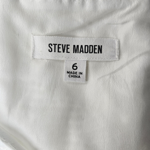 Steve Madden Sierra Sleeveless Lace Eyelet Boho Crochet Dress in Optic White - Picture 12 of 14